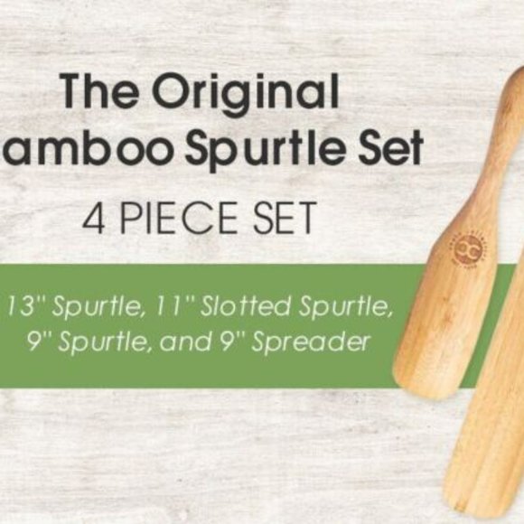 Sold out! Bamboo Spurtle 4pc Set Crate Collective Wooden Cooking Utensil Kitchen - Picture 7 of 9